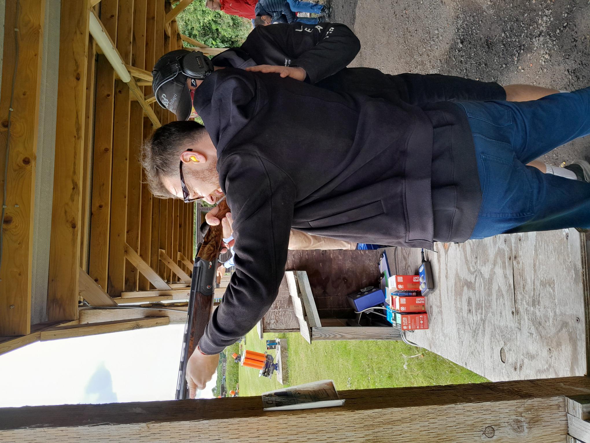 Clay pigeon shooting after a partner roundtable